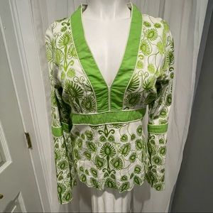 TS DIXON GREEN AND WHITE SHIRT S/MED